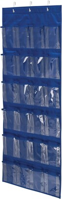 Honey Can Do 24 Pocket Over-Door Shoe Organizer, Blue (SFT-01278)