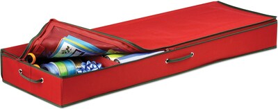 Honey Can Do Canvas Gift Wrap Organizer, Red