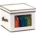 Honey Can Do Natural Canvas Medium Window Storage Box, natural canvas with brown accents (SFT-02063)