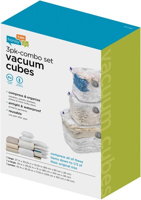 Honey Can Do 3 Pack Combo Set Vacuum Cubes