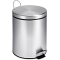 Honey-Can-Do Stainless Steel Round Step Trash Can with Lid, Silver, 1.32 Gallon (TRS-01449)