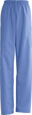 Medline AngelStat Unisex Elastic Cargo Scrub Pants, Ceil Blue, Small, Long Length