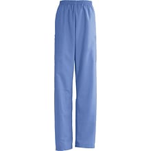 Medline AngelStat Unisex Elastic Cargo Scrub Pants, Ceil Blue, Small, Long Length