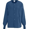 AngelStat® Unisex Two-pockets Snap-front Warm-up Scrub Jackets, Navy Blue, 3XL