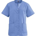Angelstat® Ladies Two-pockets Jewel Neck Snap-front Scrub Tops, Ceil Blue, XS