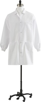 Medline Unisex Staff Length Knit Cuff Lab Coats, White, Medium