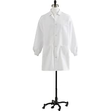 Medline Unisex Staff Length Knit Cuff Lab Coats, White, Medium