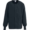 Medline ComfortEase Unisex Two-pockets Warm-up Scrub Jackets, Black, XL