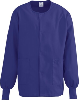 ComfortEase™ Unisex Two-pockets Warm-up Scrub Jackets, Rich Purple, Small