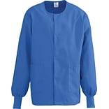 Medline ComfortEase Unisex Two-pockets Warm-up Scrub Jackets, Royal Blue, XL