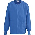 ComfortEase™ Unisex Two-pockets Warm-up Scrub Jackets, Royal Blue, Large