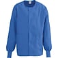 Medline ComfortEase Unisex Two-pockets Warm-up Scrub Jackets, Royal Blue, XL