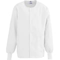 ComfortEase™ Unisex Two-pockets Warm-up Scrub Jackets, White, 5XL