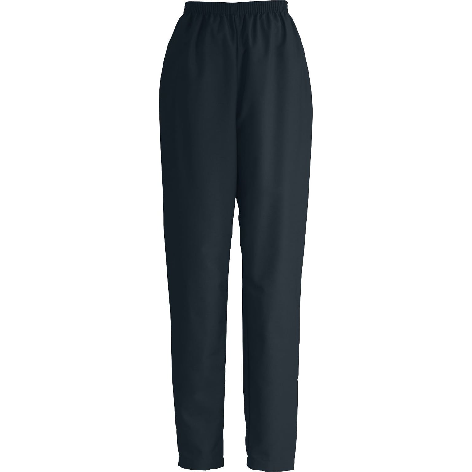 Medline ComfortEase Ladies Elastic Scrub Pants, Black, Medium, Regular Length