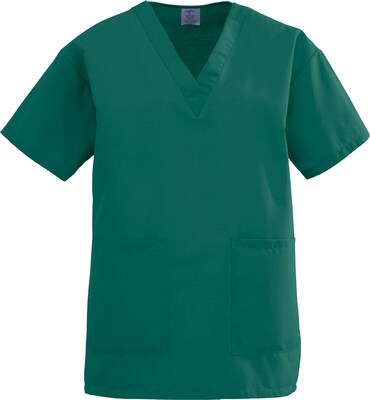 Angelstat® Ladies Two-pockets V-neck Scrub Tops, Hunter Green, XL