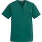 Medline AngelStat Ladies Two-pockets V-neck Scrub Tops, Hunter Green, Large