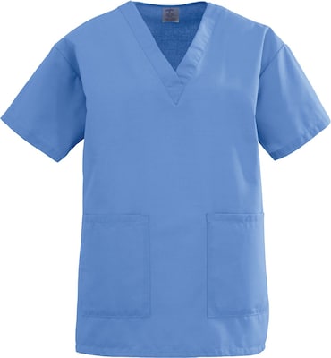 Medline Angelstat Ladies Two-pockets V-neck Scrub Tops, Ceil Blue, Small | Quill