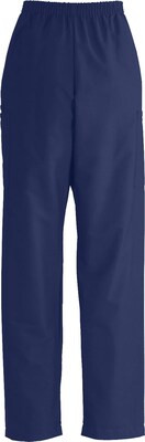 ComfortEase™ Unisex Elastic Cargo Scrub Pants, Midnight Blue, Large, Medium Length