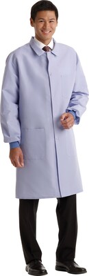 ResiStat® Mens Full Length Protective Lab Coats, Light Blue, Large