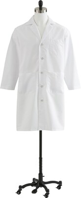 Medline Mens Full Length Lab Coats, White, 36 Size