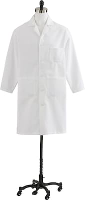 Medline Mens Heavyweight Twill Full Length Lab Coats, White, 36 Size