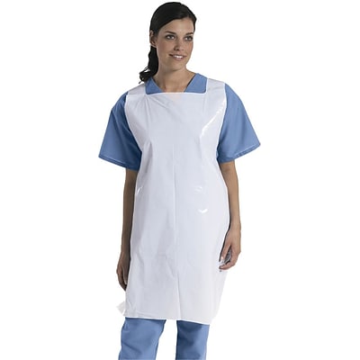 Medline Protective Polyethylene Disposable Aprons, White, 1000/Pack | Quill