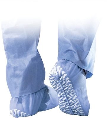 Medline Non-skid Spunbond Shoe Covers, Blue, 100/Pack