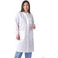 Medline Unisex Knit Cuff/Traditional Collar Multi-layer Lab Coats, White, 3XL