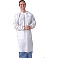 Medline Unisex Knit Cuff/Knit Collar Multi-layer Lab Coats, White, Large, 30/Pack
