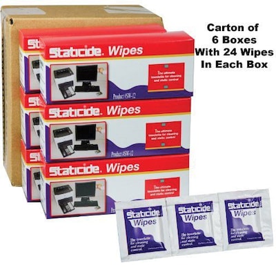 Kodak Scanner Staticide Wipes, 24 Wipes/Box, 6 Boxes/Carton (896-5519)