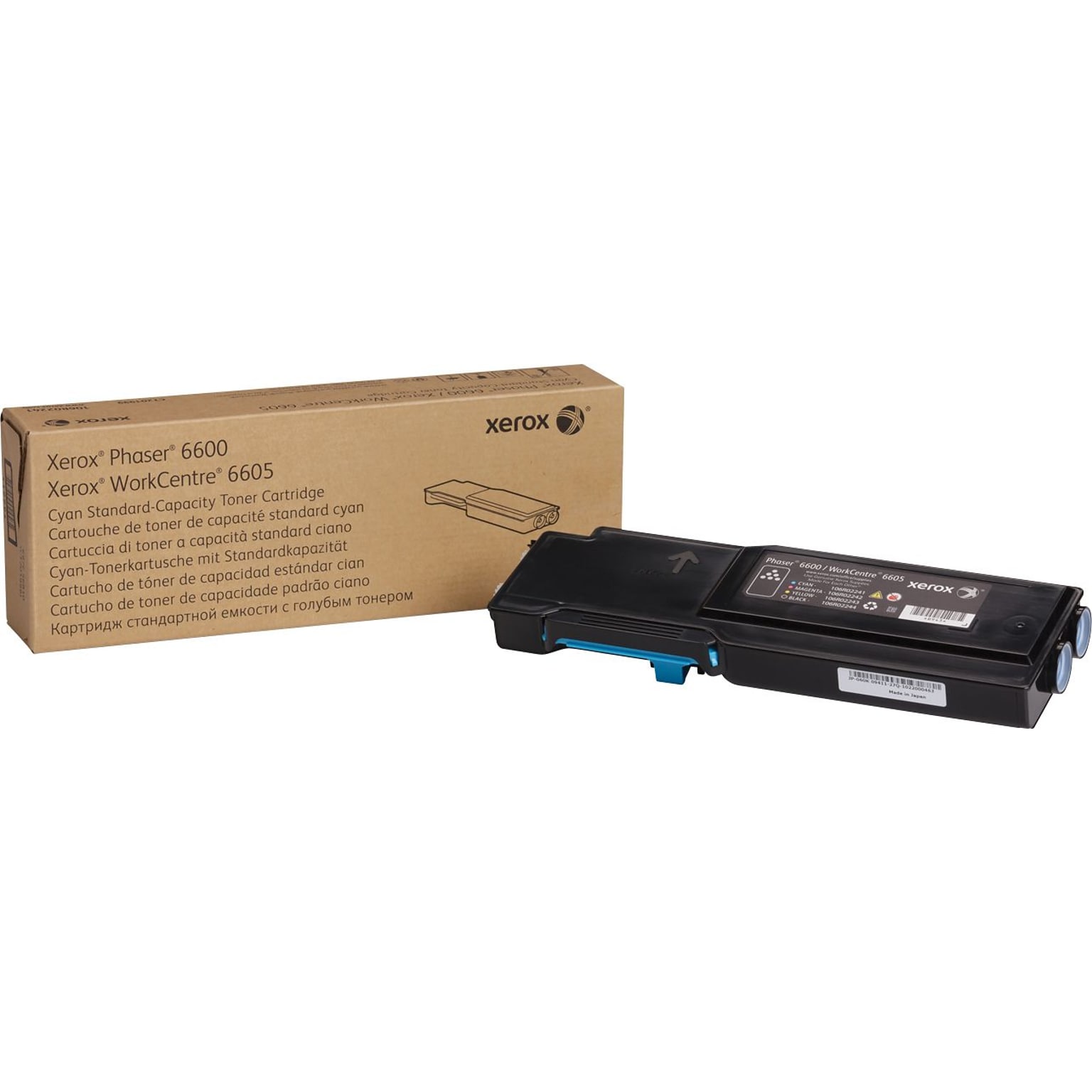 Xerox 106R02241 Cyan Standard Yield Toner Cartridge, Prints Up to 2,000 Pages (XER106R02241)