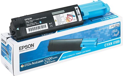 Epson® S050189 Toner, 4000 Page-Yield, Cyan, High Yield