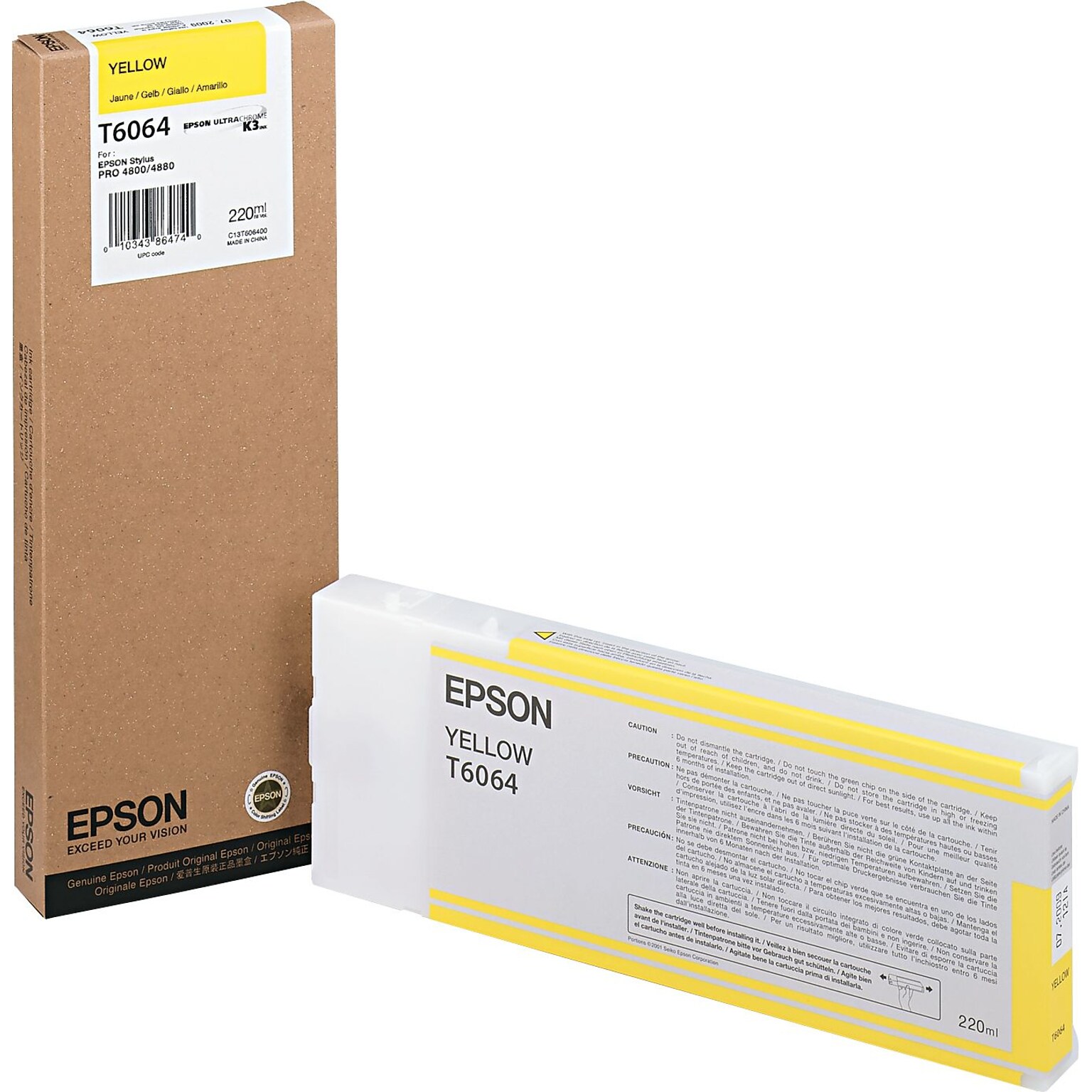 Epson T606 Ultrachrome Yellow High Yield Ink Cartridge