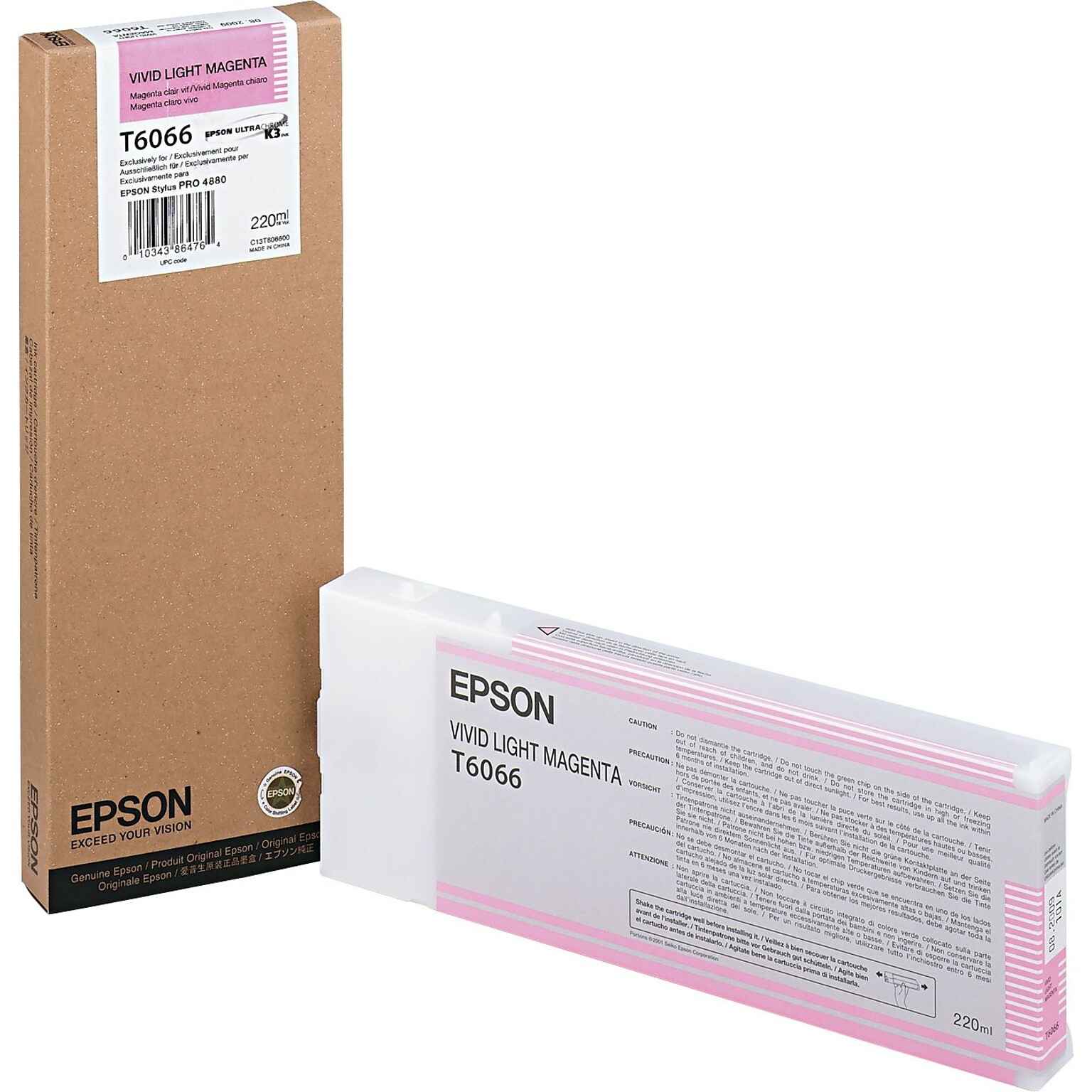 Epson T606 Ultrachrome Light Magenta High Yield Ink Cartridge (T606600)