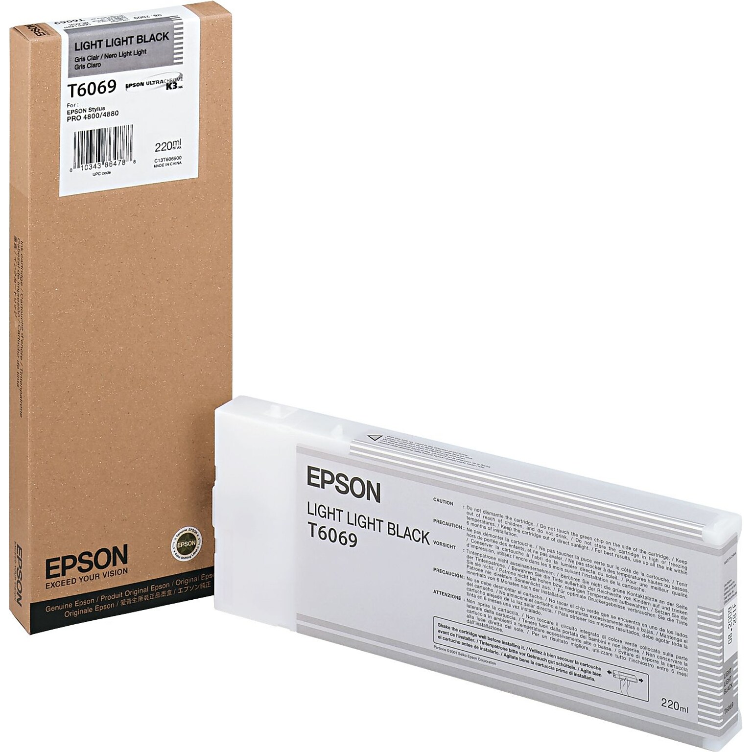 Epson T606 Ultrachrome Light Light Black High Yield Ink Cartridge
