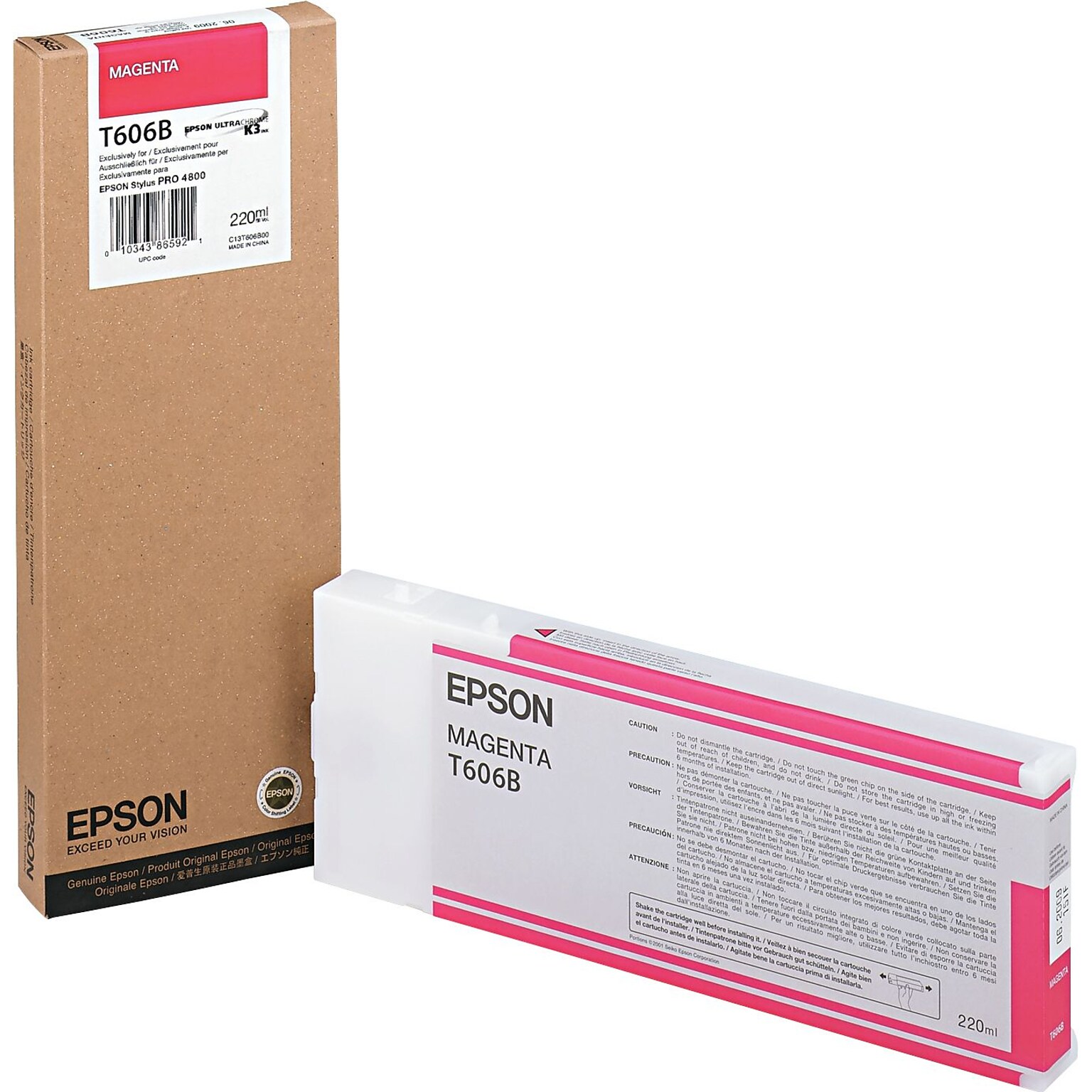 Epson T606 Ultrachrome Magenta High Yield Ink Cartridge