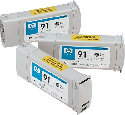 HP 91 (C9481A) Photo Black (C9465A) Inkjet Cartridges Multi-pack (3 cart per pack)