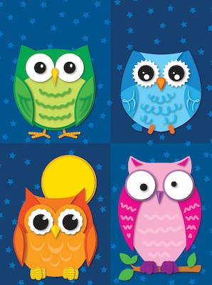 Carson Dellosa Colorful Owls Shape Stickers