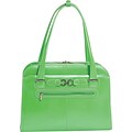 McKlein W Series Laptop Handbag, Green Trimmed In Sand Leather (96631)