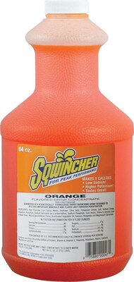 Sqwincher® 5 gal Yield Liquid Concentrate Energy Drink, 64 oz Bottle, Orange, 6/Case