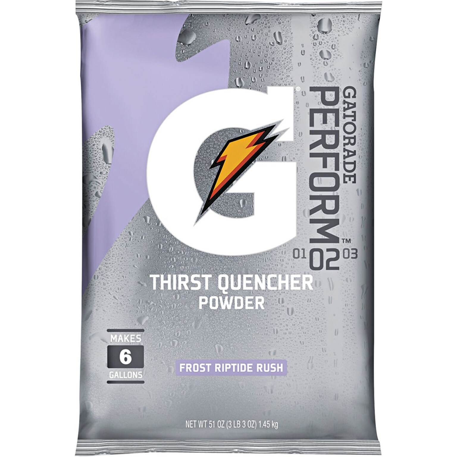 Gatorade Thirst Quencher Frost Riptide Rush Powdered Sports Drink Mix, 51 Oz., 14/Carton (308-33672)