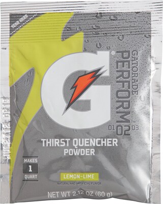 Gatorade Thirst Quencher Lemon Lime Powdered Sports Drink Mix, 2.12 oz., 144/Carton (308-03928)