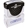 Accu-Stamp2® One-Color Pre-Inked Shutter Message Stamp, COMPLETED, 1/2 x 1-5/8 Impression, Blue In