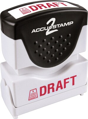 Accu-Stamp2® One-Color Pre-Inked Shutter Message Stamp, DRAFT, 1/2 x 1-5/8 Impression, Red Ink (035585)