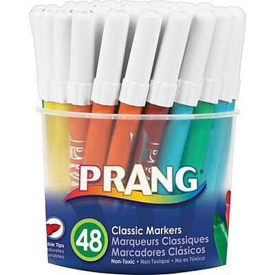 Prang® (Dixon Ticonderoga®) Classic Art Markers, Tub, Bullet Tip, 12 Colors, 48/Set