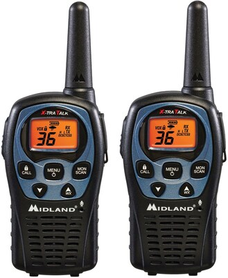 Midland 26 Mile Range 36 Channel Two-Way Radio Pair, Black