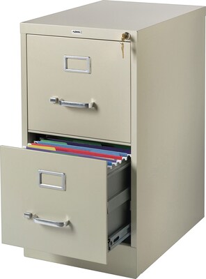 Lorell Fortress Series 22 2-Drawer Vertical File Cabinet, Putty (LLR42290)