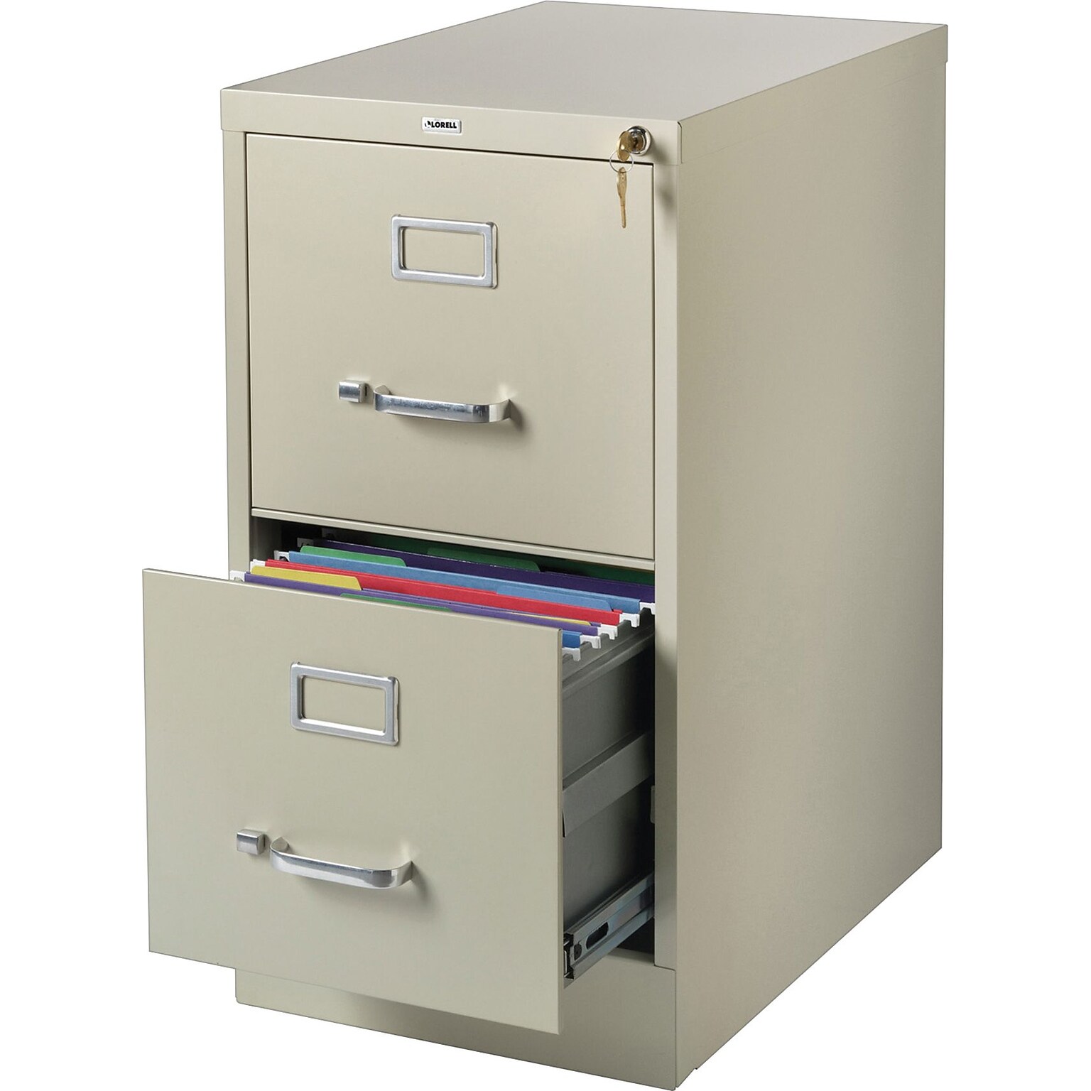 Lorell Fortress Series 22 2-Drawer Vertical File Cabinet, Putty (LLR42290)