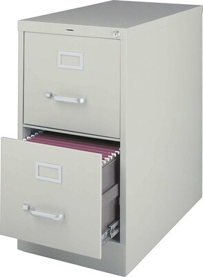 Lorell Fortress Series 22 2-Drawer Vertical File Cabinet, Light Gray (LLR42292)