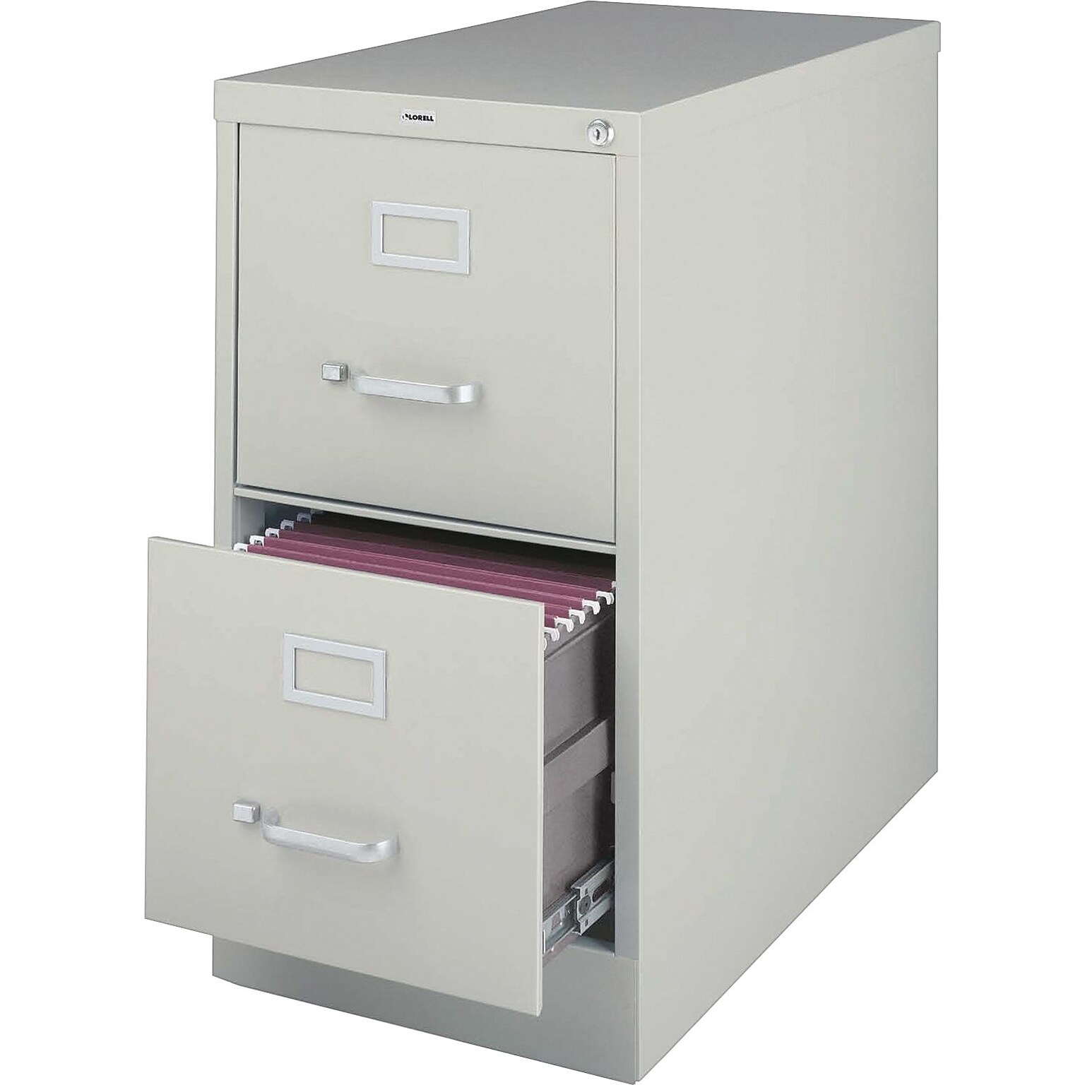 Lorell Fortress Series 22 2-Drawer Vertical File Cabinet, Light Gray (LLR42292)